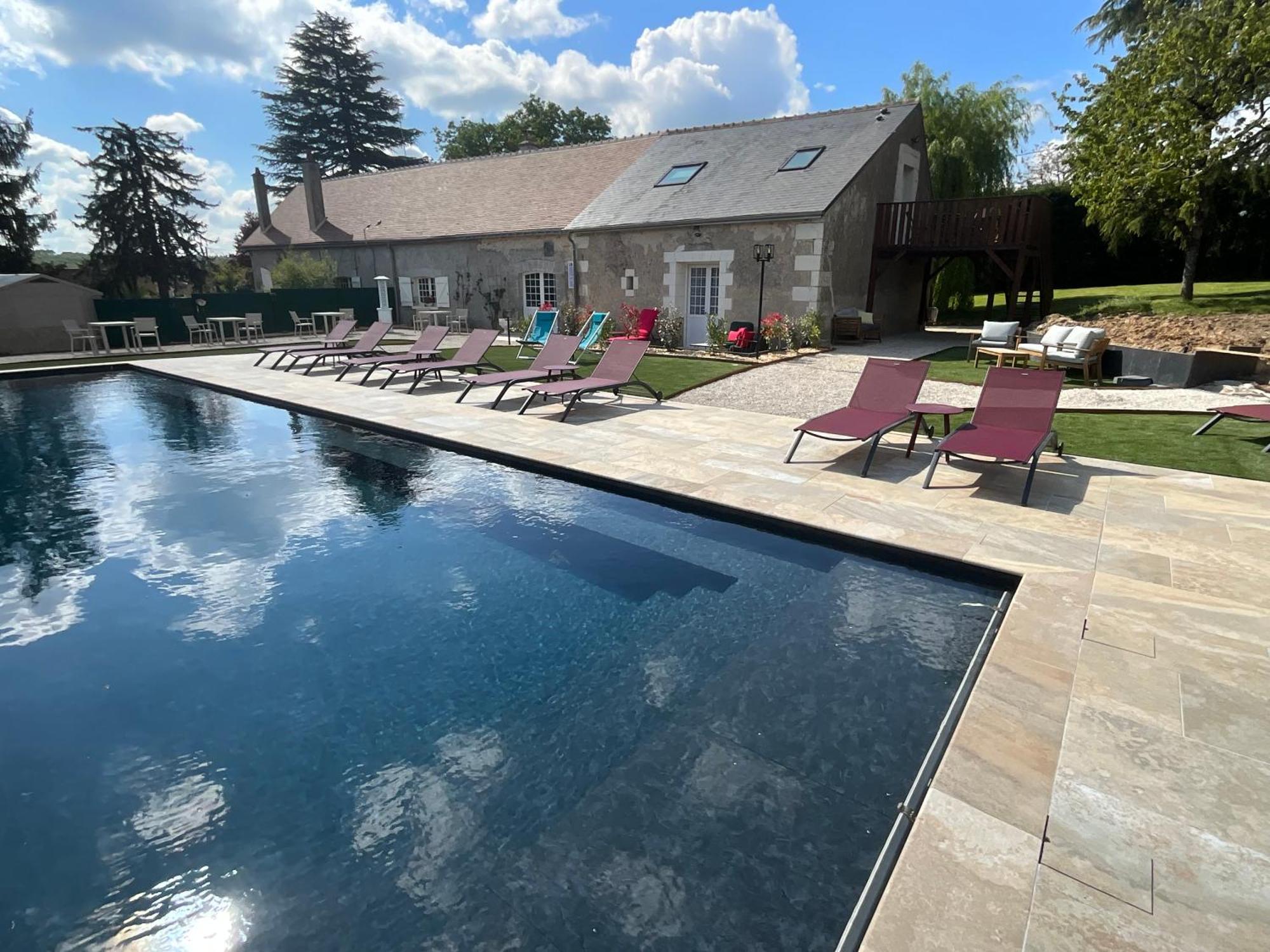 Sans Souci Bed And Breakfast Luxe Heated Pool And Restaurant Luzillé Exteriér fotografie